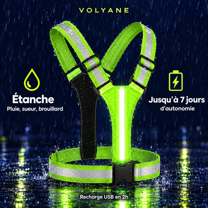 Gilet LED Volyane étanche, jusqu'à 7 jours d'autonomie, recharge USB en 2h