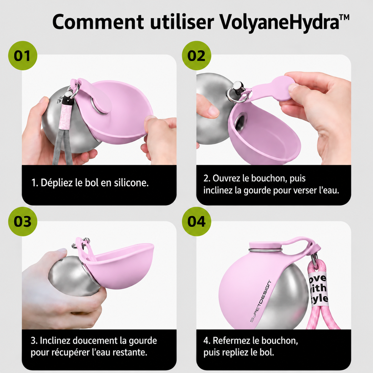 Volyane - Gourde nomade 2 en 1